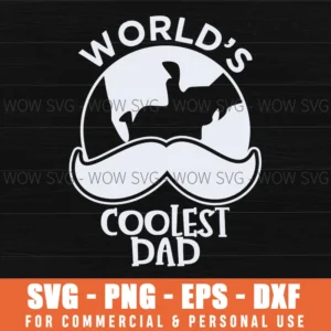 World'S Coolest Dad Mustache Globe Illustration Svg Png
