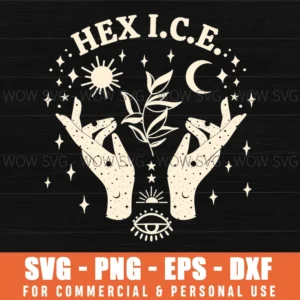 Hex Witch Magic Hands Celestial Stars Occult Svg Png