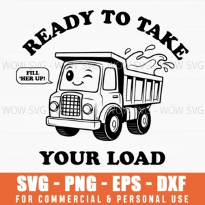 Cute Cartoon Dump Truck Vehicle Heavy Equipment Svg