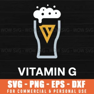 Retro Funny Vitamin G Beer Drinking Party St Patricks Day Svg Png