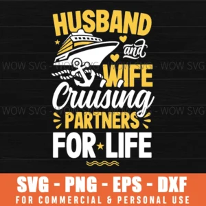 Husband And Wife Cruising Partners For Life Anchor Stars Svg
