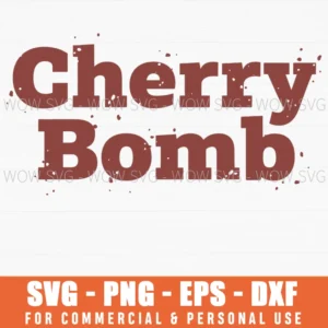 Cherry Bomb Bold Vintage Splattered Font Graphic Text Svg