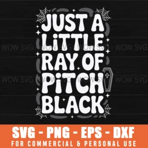 Just A Little Ray Of P!Tch Black, Spooky Bats Halloween Svg Png