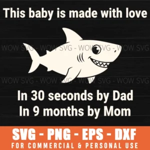 Funny Parenting Humor Mom Dad Baby With Shark Svg Png