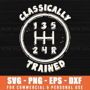 Classically Trained Manual Shift Gear Car Auto Driver Svg