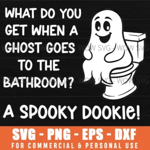 Spooky Dookie Ghost Toilet Pun Halloween Funny Svg