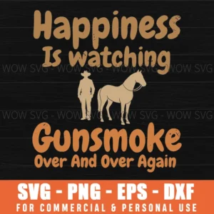 Happiness Watching Vintage Western Show Horse Cowboy Graphic Svg