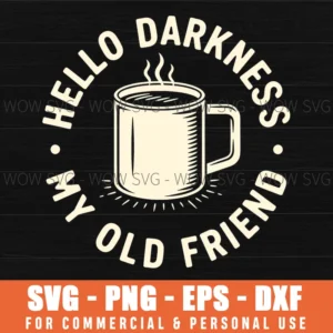 Dark Mood Coffee Mug Beverage Steam Circle Vintage Svg Png
