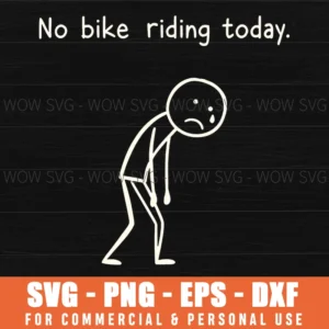 Sad Stick Figure Biker No Cycling Disappointed Tear Svg