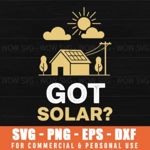 Got Solar Clean Energy Home Rooftop Vector Illustration Svg