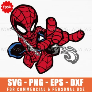 Free Action Pose Spiderman Web-Slinging Svg