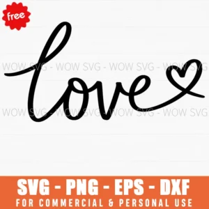 Free Cursive Love Heart Svg