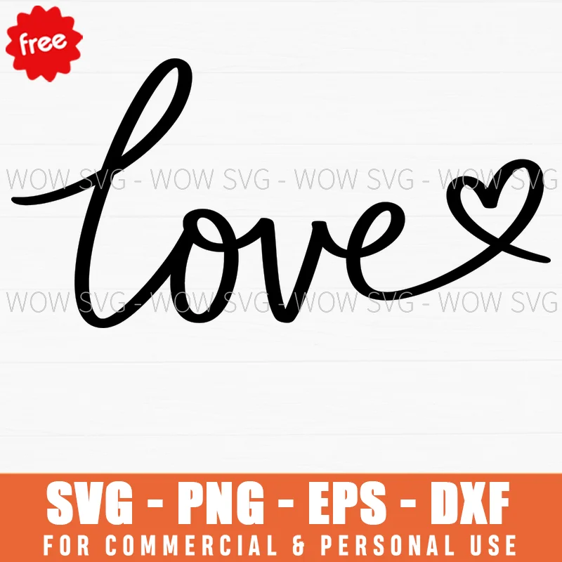 Free Cursive Love Heart Svg