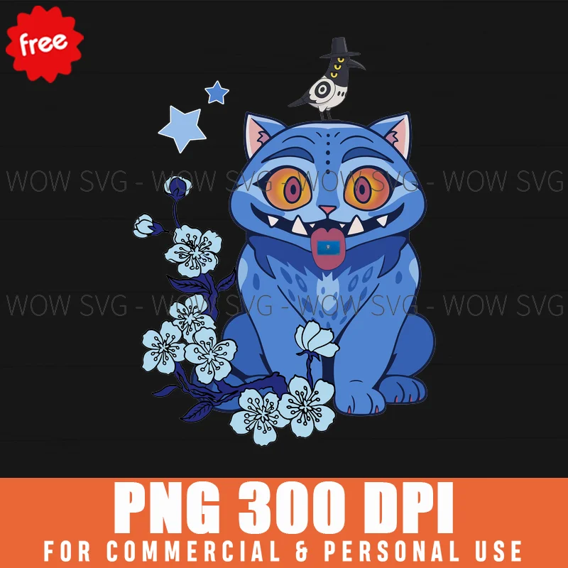 Free Blue Tiger & Bird Demon Hunters Graphic Png