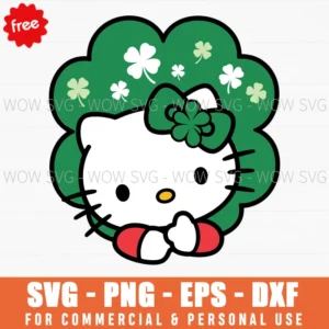 Free Hello Kitty Clover Portrait Svg