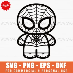Free Chibi Spiderman Outline Svg