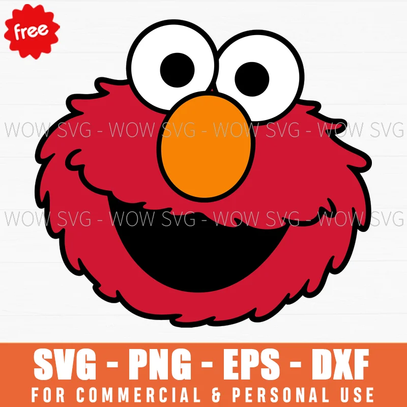 Free Elmo Sesame Street Face Svg