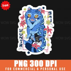 Free Blue Tiger And Raven Mascot Png - Demon Hunters