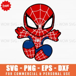Free Jumping Chibi Spider-Man Svg