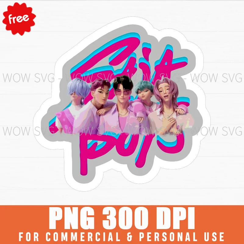 Free Pink Group Banner Png - Kpop Demon Hunters