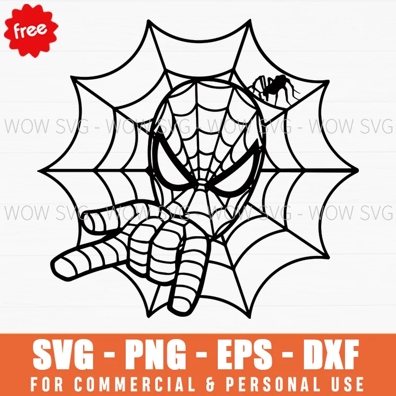 Free Spiderman Head With Web Background Outline Svg