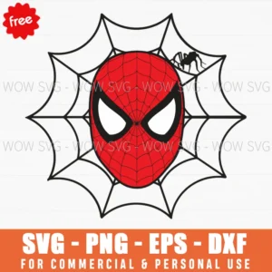 Free Spider-Man Mask With Spider Web Background Svg