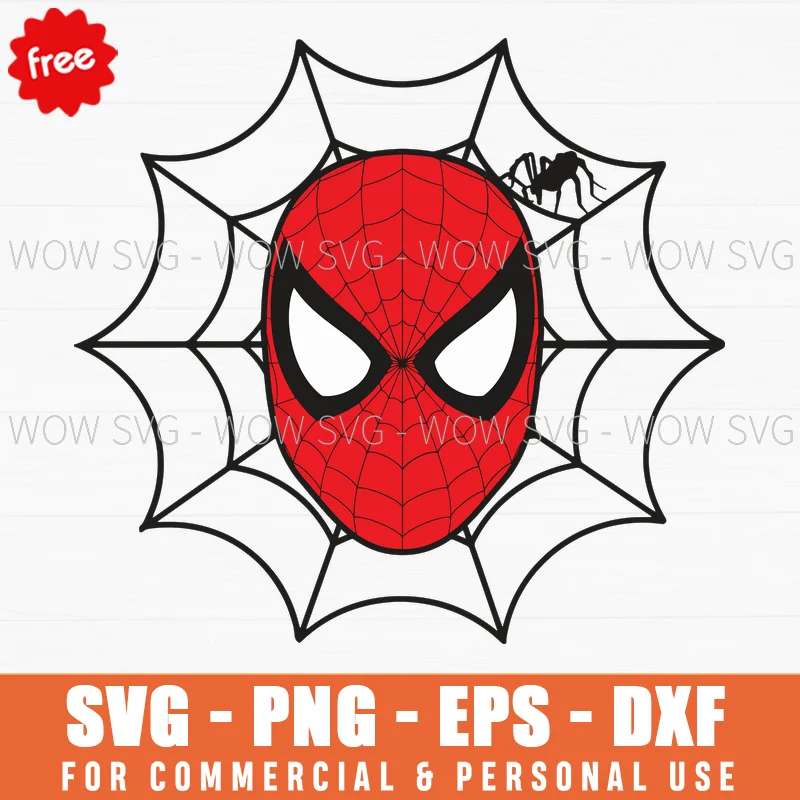 Free Spider-Man Mask With Spider Web Background Svg