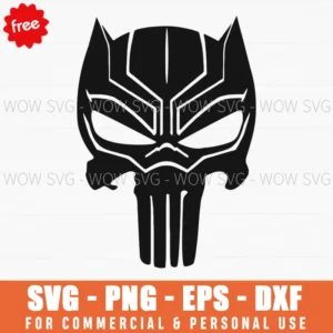 Free Black Panther Punisher Skull Mashup Svg