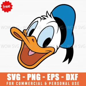 Free Donald Duck Character Face Svg