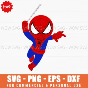 Free Chibi Spiderman Swinging Svg