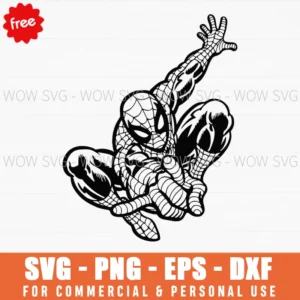 Free Spider-Man Action Pose Outline Svg