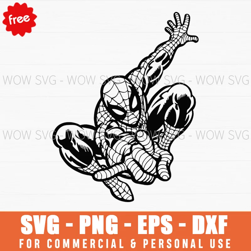 Free Spider-Man Action Pose Outline Svg