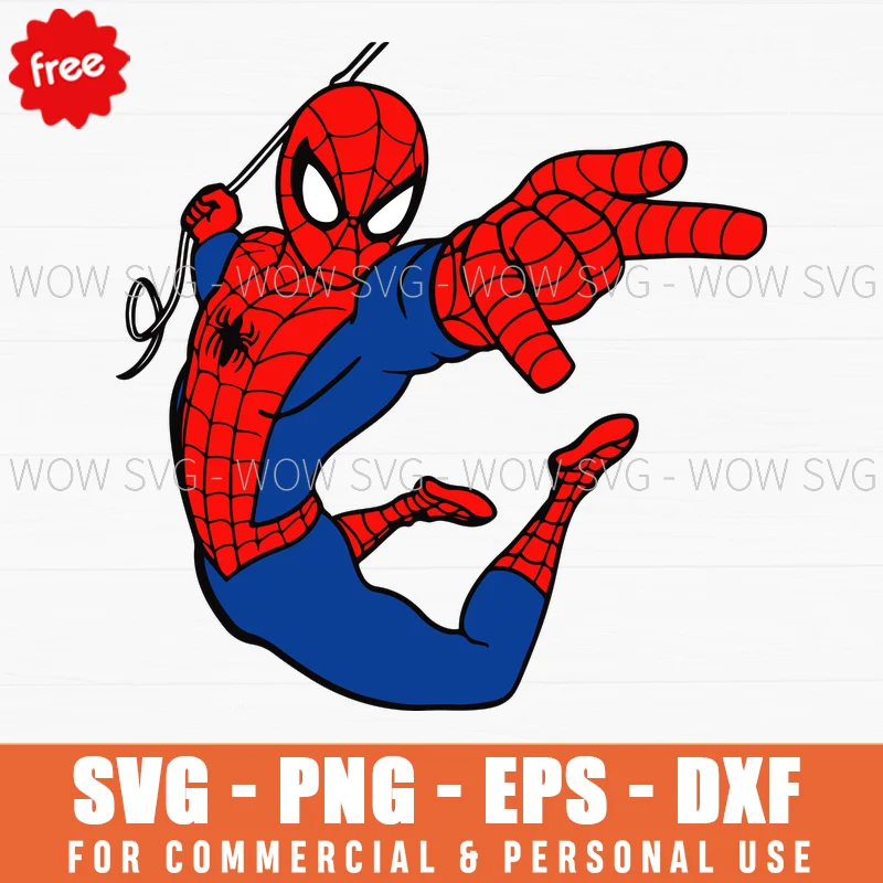 Free Dynamic Spiderman Mid-Air Svg