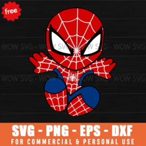 Free Chibi Spiderman Jumping Svg