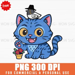 Free Blue Cat And Bird Demon Hunters Png