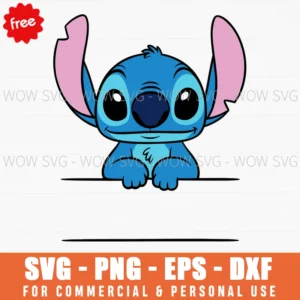 Free Stitch Peeking Character Svg