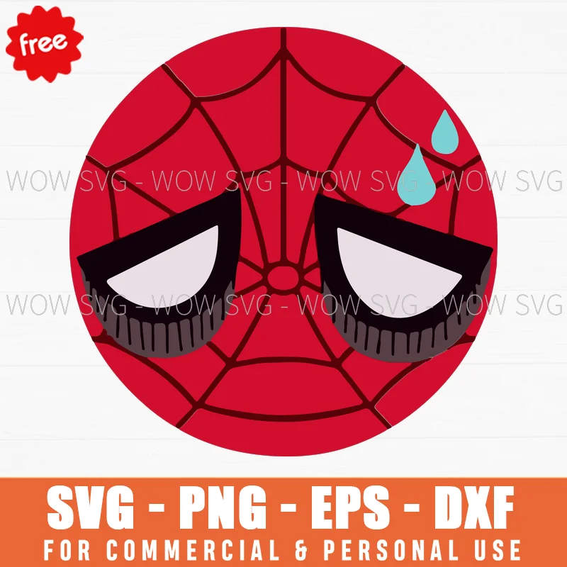 Free Sad Spider-Man Mask Face Svg