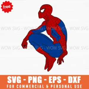 Free Classic Spider-Man Crouching Silhouette Svg