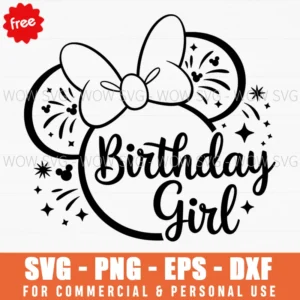 Free Birthday Girl Minnie Ear Svg