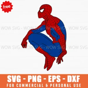 Free Spiderman Crouching Full Color Svg