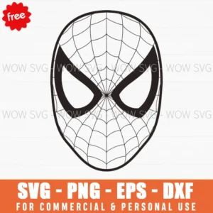 Free Spider-Man Face Mask Line Art Svg