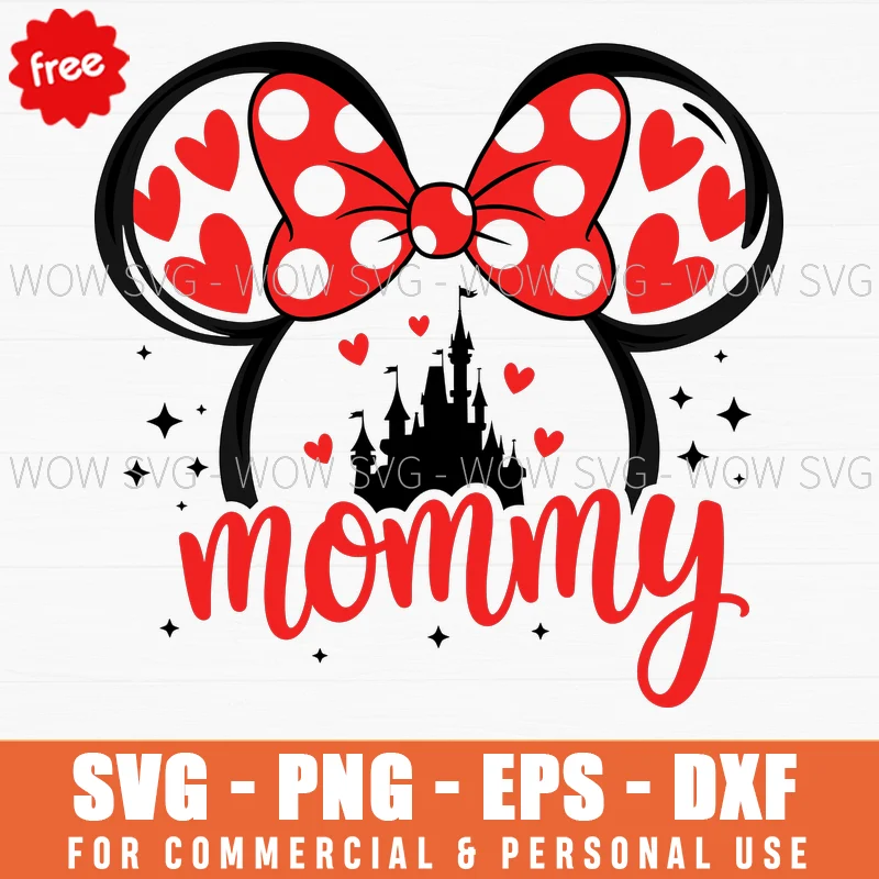 Free Mommy Mouse Hearts Svg