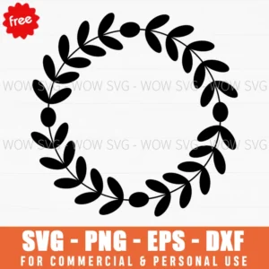 Free Minimalist Leafy Wreath Easter Svg