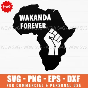 Free Wakanda Forever Africa Map Fist Svg