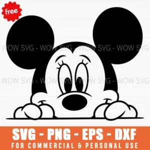 Free Peeking Minnie Mouse Silhouette Svg