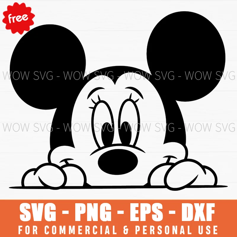 Free Peeking Minnie Mouse Silhouette Svg