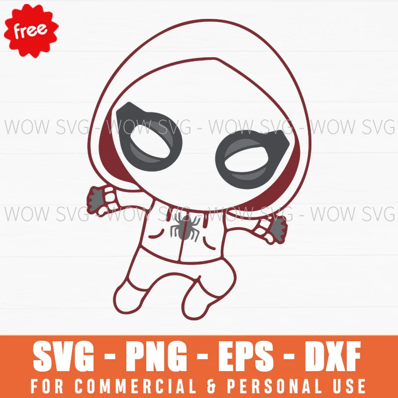 Free Chibi Miles Morales Hoodie Svg