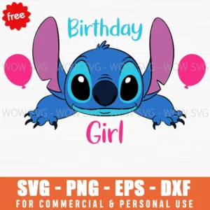 Free Stitch Birthday Girl Svg