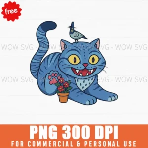 Free Playful Cat With Flower Demon Hunters Png