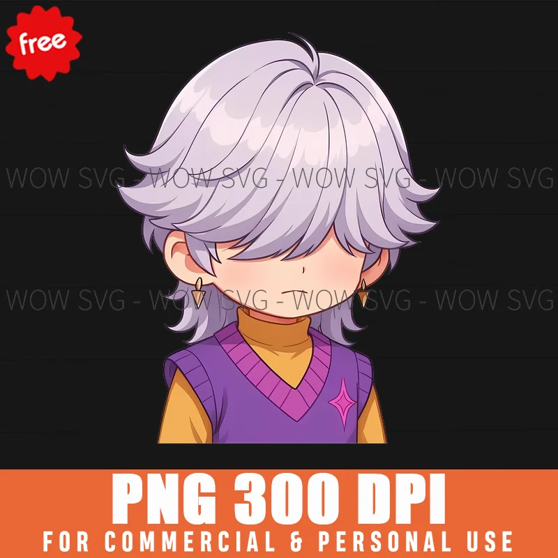 Free Lavender Hair Demon Hunters Chibi Png